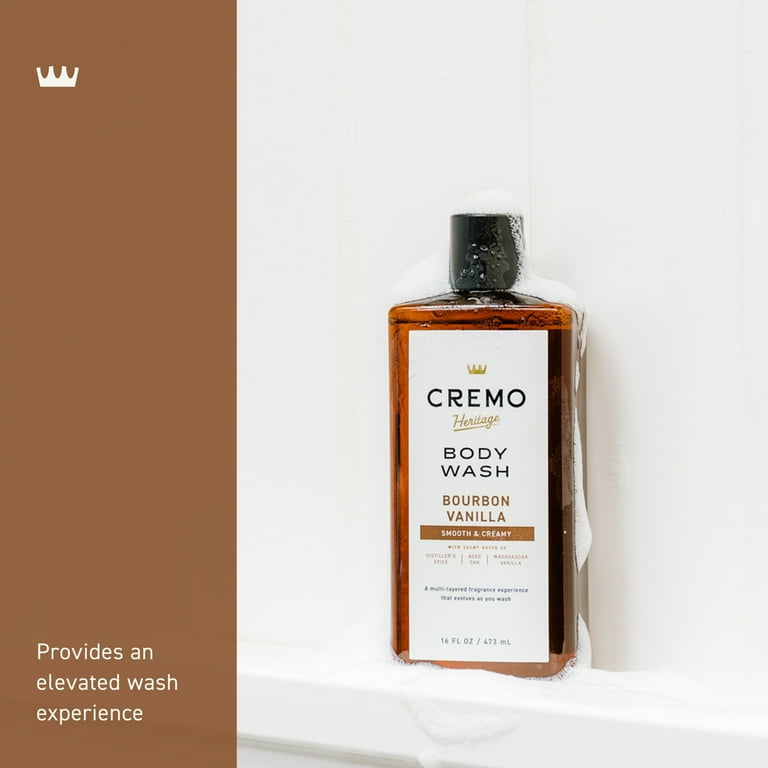 CREMO Men's Body Wash Bourbon Vanilla 16 oz Moisturizing Fragrant