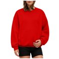 thumbnail image 3 of larppty Unisex Cat Pouch Oversized Sweatshirts Long Sleeve Kitten Puppy Holder Kangaroo pocket Pullover Top (Red, M), 3 of 7
