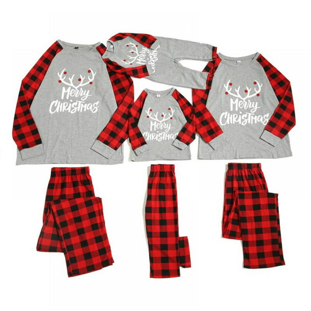 Matching Family Christmas Pajamas Sets, Classic Plaid Stripe Xmas PJs ...