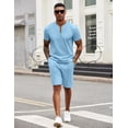 thumbnail image 4 of COOFANDY Men's Button Golf Shirts Short Sleeve Slim Fit Casual Textured Polo T-Shirts Summer Dress Polo Wear, 4 of 6