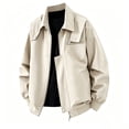 thumbnail image 7 of YFNNUP Mens Military Jacket Full Zip and Zipper Safari Field Jacket Multi Pocket Cargo Outdoor Coat Beige,XXXXL, 7 of 7