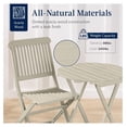 thumbnail image 4 of 3-Piece Wood Bistro Set, Folding Patio Furniture for Backyard, Balcony, Deck w/ 2 Chairs, Round Coffee Table, Teak Finish - Cream, 4 of 8