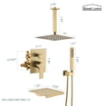 thumbnail image 3 of Boyel Living 10 Inch Shower System Ceiling Mount Shower Head with Single-Handle 1-Spray Patterns Handheld Shower Faucet and Bathroom Tub Shower Set in Brushed Gold (Valve Included), 3 of 7