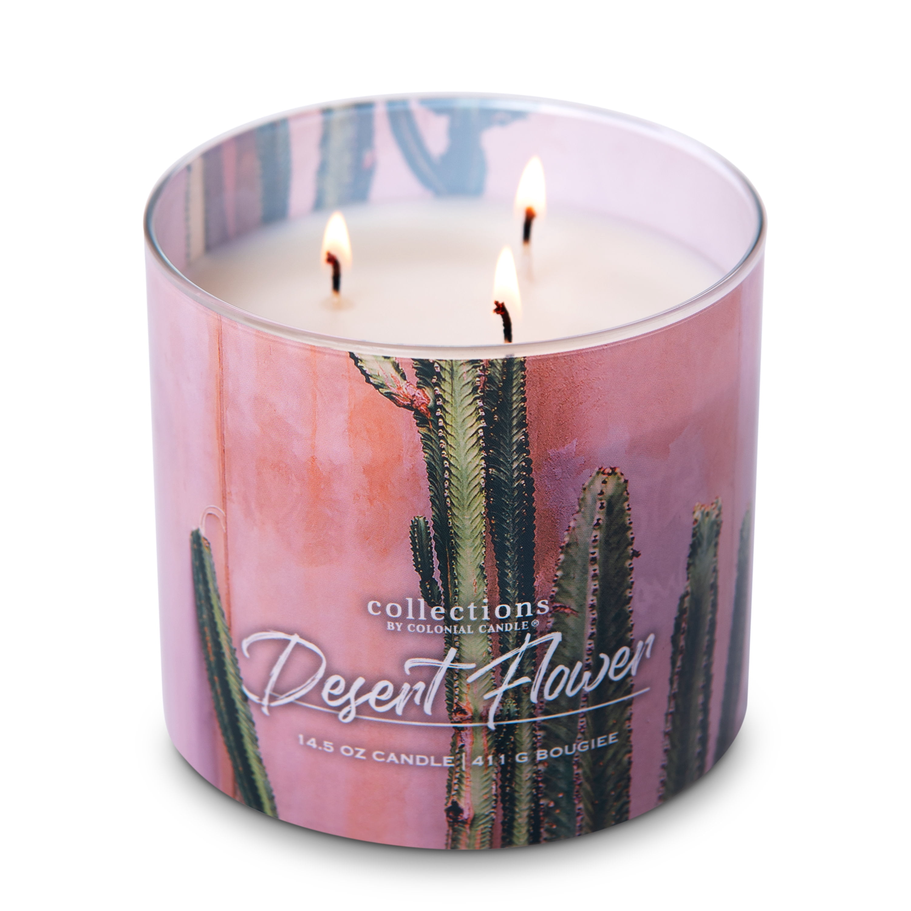 Colonial Candle Desert Flower 14.5oz 3 Wick Candle, Multicolor