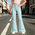 thumbnail image 2 of Girls Uniform Pants Flared Dressy Pants (Mint Green), 2 of 5