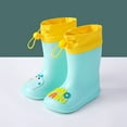 thumbnail image 2 of Toddler Rain Boots Kids Cute Cartoon Dinosaur Print Non Slip Rainboots Kids Water Shoes C 18 Months-24 Months, 2 of 5