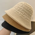 thumbnail image 2 of CoCopeaunts Bucket Hat for Men Shade Warm Thick Fisherman Hat Solid Color Crochet Knit Hat Fashionable Versatile Basin Hat, 2 of 8