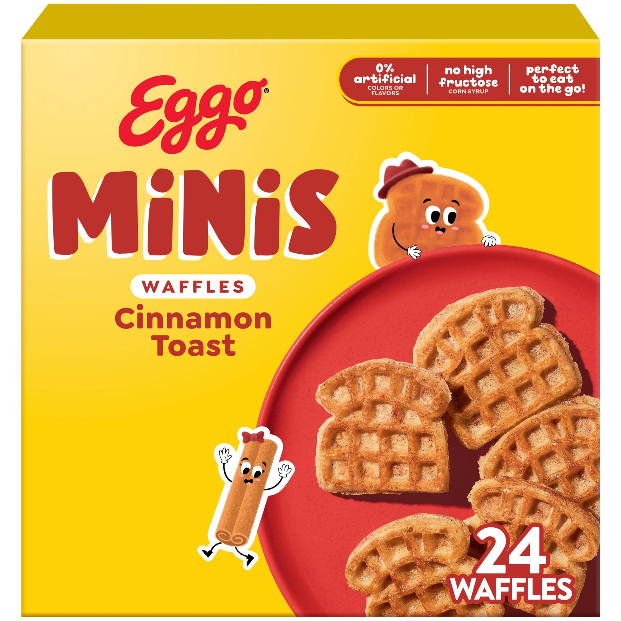 Eggo Minis Cinnamon Toast Waffles, Breakfast Food, 25.8 oz, 24 Count (Frozen)