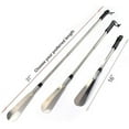 thumbnail image 3 of Long Handled Metal Shoe Horn Set of 2, Adjustable (16" to 31") Shoe Lifter for Men, Women Seniors and Kids Spring Design It Can Be Applied to Different Heights People, 3 of 7