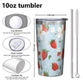 thumbnail image 4 of Blue Strawberry Plants Fruit 10oz Tumblers Stainless Steel Tumbler with Lid and Straw,Vacuum Insulated Double Wall Travel Tumbler Cups with Cleaning Brush for Coffee, Tea, 4 of 4