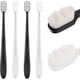 thumbnail image 1 of 4 Piezas (Negro+Blanco) Cepillo de Dientes Manual Micro Nano Suave, Cepillo de Dientes para Adultos con Cerdas Suaves Cepillo de Dientes Manual Micro-Nano con 20000 Cerdas para Encías Frágiles Adultos, 1 of 5
