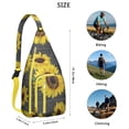 thumbnail image 3 of Waterproof Hiking Backpack Sling Bag for Women – Lightweight Crossbody with Adjustable Strap, Travel Chest Bag – Boho Sunflower & Bee Floral Design, Rustic Yellow Vintage Style, 3 of 4