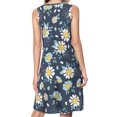 thumbnail image 2 of Black white daisies ditsy Spring Summer Dresses for Women Fashion T-shirt Dress Casual Sleeveless Loose Sundress with Pockets, 2 of 5