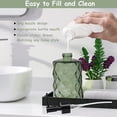 thumbnail image 3 of Green Glass Soap Dispenser Set With Black Pump, 13.5Oz Refillable Liquid Hand Soap Dispenser, Lotion Dish Soap Dispenser for Modern Home Decor, Bathroom, Kitchen Countertop, Hotel(2 Pack), 3 of 6