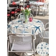 thumbnail image 5 of Outdoor Tablecloth with Umbrella Hole for Patio/Picnic/Party/Camping, Navy Blue Starfish Waterproof Table Cloth Round Cover Washable, Coastal Summer Beach Ocean Rustic (Dia 60"), 5 of 8