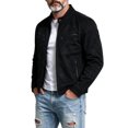 thumbnail image 3 of FchengtaiS Mens Suede Bomber Jacket Stand Collar Zip Up Wind Resistant Jacket Winter Warm Outerwear with Multi Zipper Pockets, 3 of 7