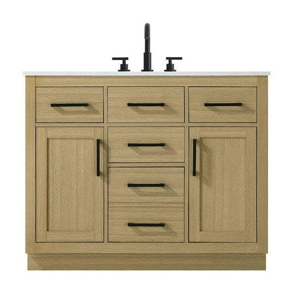 Elegant Kitchen and Bath Alden 42 Inch Single Bathroom Vanity In Honey Brown