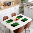 thumbnail image 3 of Geometric Table Place Mats Green Black Abstract Stripes Placemats Set of 4 Kids Abstract Art Table Decoration Women Men Teens Soft Geometry Lines Decor Placemat for Kitchen Dining 18"x12", 3 of 4