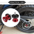 thumbnail image 2 of Unique Bargains 1 Pair Swingarm Spools, CNC Swing Arm Spools Slider Stand Universal for Motorcycle Durable Aluminum Alloy Red 6mm, 2 of 7