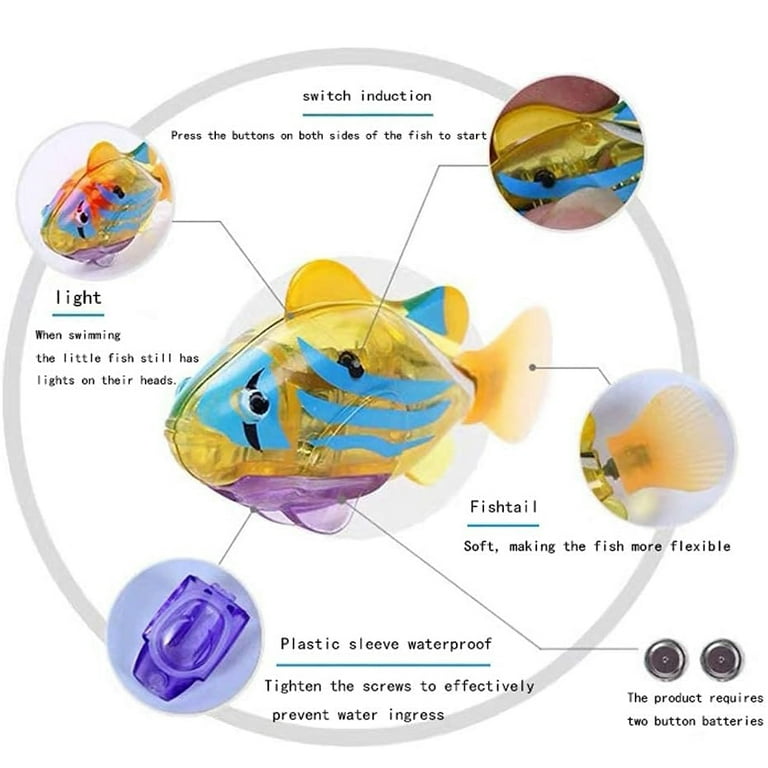 VEOOJRFEY, PCS Electronic Fish, LED Light Swimming Robot
