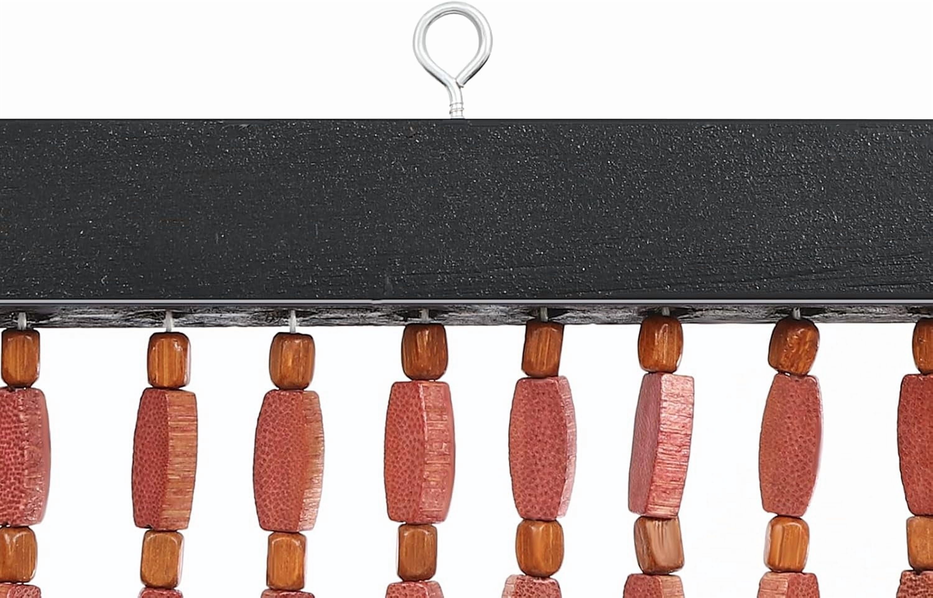 Bamboo Wood Beaded Curtain, Bamboo and Wooden Doorway Curtain, Door Curtain, Number of Strings: 52