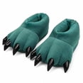thumbnail image 5 of Kids Cute Dinosaur Claw Paw Slippers Skin Friendly Plush Material Slip On Indoor Slippers Solid Support Sole Ideal Holiday Present For Kids Daily Indoor Wearing One Size Army Green, 5 of 8