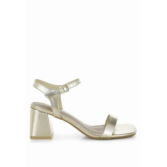 London Rag KAZARA Metallic Faux Leather Womens Block Heels