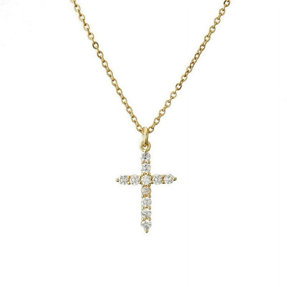 14K Gold Plated Cross Necklace for Women | Cross Pendant | Gold Necklaces for Women