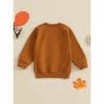 thumbnail image 3 of aturustex Little Boys Girls Thanksgiving Sweatshirt 0-3T Baby Letter Turkey Embroidery Pullovers Long Sleeve Jumpers Crew Neck Sweatshirts Toddler Looumn Tops Kids Fashion Cute Daily Clothes, 3 of 7