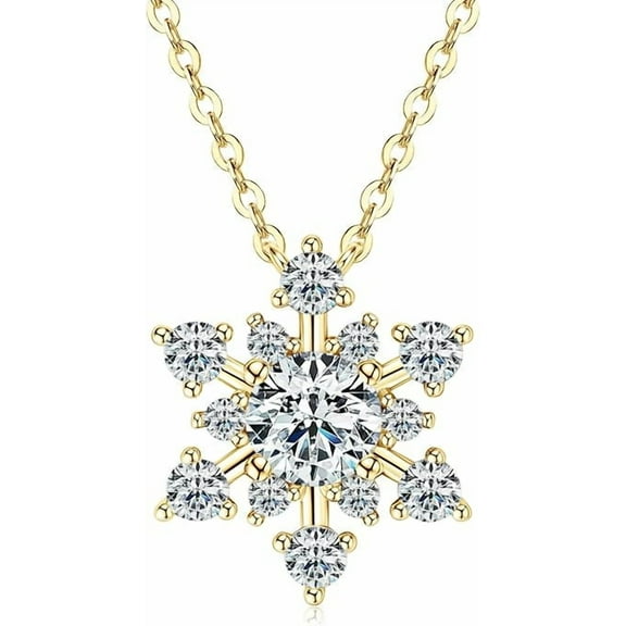 2 Ct Round Lab Created Diamond Women Snowflake Pendant Necklace 14k White Gold Plated