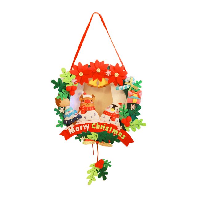 Fieltro decoraciones navideñas Kits de artesanía de fieltro para niños juegos de de Navidad Kits de Inicio no tejido hecho DIY