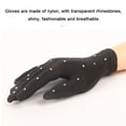 thumbnail image 3 of stanreset Shiny Figure Skating Wrist Gloves Mittens with Transparent Rhinestones Warm Crystal Gloves Adult Driving Skating Performance Black S, 3 of 6