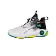 thumbnail image 1 of Harsuny Men Basketball Shoes Slip Resistant Sneakers Durable High-Top Sneaker Outdoor Casual Comfortable Running Shoe Lace-Up White Green 7.5, 1 of 9