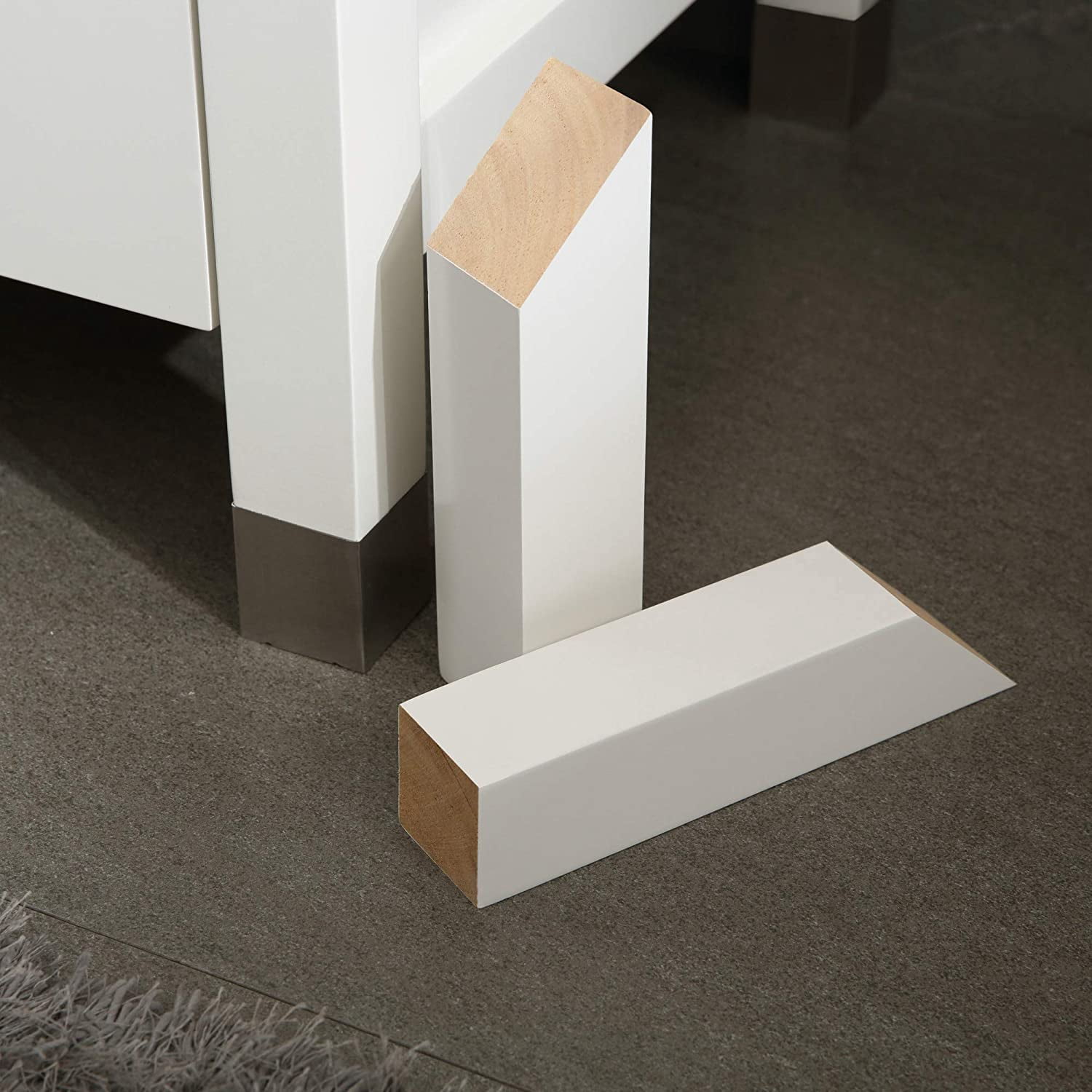 36" Bathroom Vanity Cabinet and Sink Combo Solid Wood Marble Top w/Mirror Faucet&Drain,White