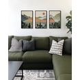 thumbnail image 5 of SHENIFY Watercolor Mountain Wall Art 16x24in3pcs Black Framed Nature Laker Landscape Painting Sun Rises Boho Farmhouse Rustic Room Decor, 5 of 7