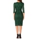 thumbnail image 3 of INSPIRE CHIC Vestido de cóctel de encaje floral de cuello redondo y manga 3/4 para mujer, ajustado, invitada de boda, XS, verde oscuro, 3 of 5