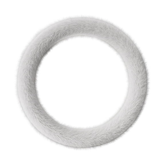 Leodye 1PCS Universal Steering Wheel Cover for Car Fluffy Warm Plush Steering Wheel Cover for Winter -14.17×14.17×1.18IN