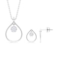thumbnail image 4 of Rosec Jewels Natural Diamond Teardrop Pendant and Earrings Set for Women - HI-SI Quality - Ready to Gift with Jewelry Box, 925 Sterling Silver, 4 of 8