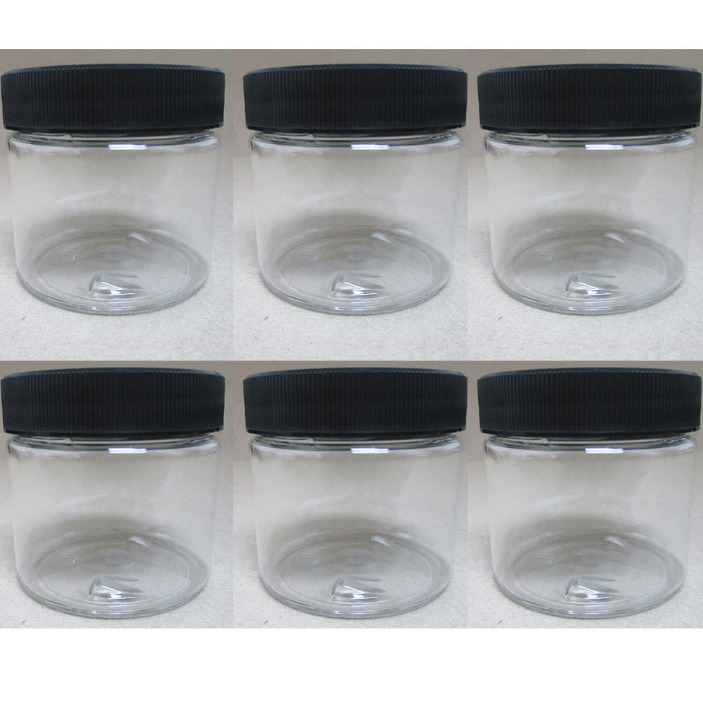 4 Pieces Round Clear Wide-mouth Leak Proof Plastic Container Jars with Lids for Travel Storage Makeup Beauty Products Face Creams Oils Salves Ointments DIY Slime Making or Others 1 oz, White