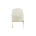thumbnail image 3 of Chloe Contemporary/Glam Storage Bench in Gold Metal and Cream Velvet by LumiSource, 3 of 5