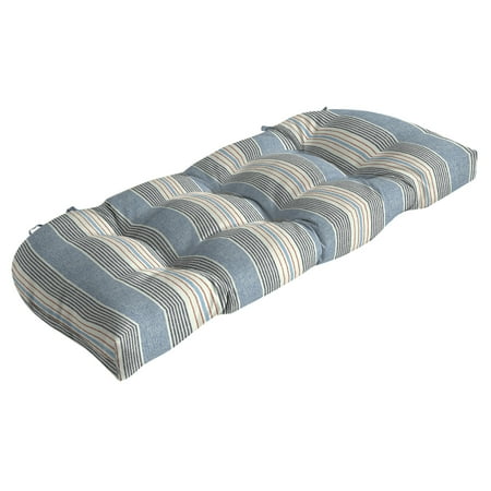 Wicker Cushions On Sale Better Homes & Gardens Hickory Stripe 18 x 41.5 in. Outdoor Wicker Settee Cushion with EnviroGuard ()
