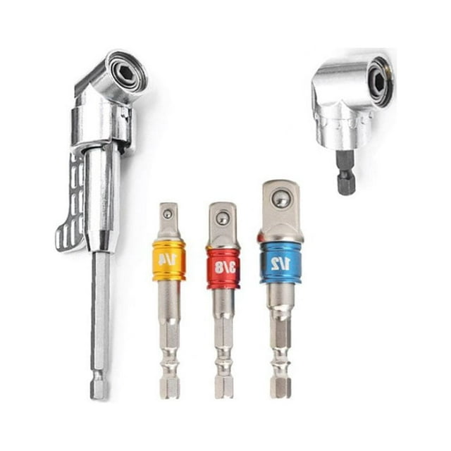 5 Pieces Drill Bit Extension 105 Degree Screw Driver Socket Adapter 1/4 Inch Adjustable Woodworking Holder Tools