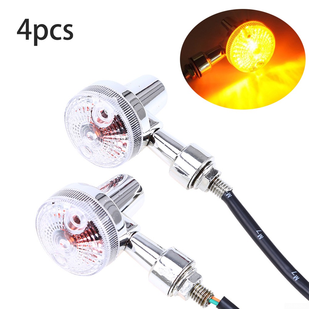 4*Indicator Lamp 12V Turn Signal Amber Motorcycle Turn Signal Universal