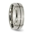 thumbnail image 4 of Chisel Titanium Brushed and Polished 8mm Grooved Ridged Edge Band, 4 of 6