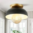 thumbnail image 5 of JONATHAN Y Paulina 8.5" 1-Light Classic Industrial Iron LED Flush Mount, Black/Gold Painting, JYL1327A, 5 of 10