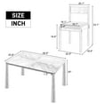 thumbnail image 3 of 7-Piece Retro Dining Table Set, 60" Solid Wood Kitchen Table Set with 6 Upholstered Chairs and Thicken Seats, Easy Assembly for Dining Room, Natural, 3 of 7
