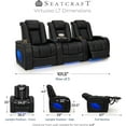 thumbnail image 2 of Seatcraft Virtuoso LT Zero-Gravity HeatZero Italian Leather Home Theater Seating, Heat & Massage, Power Headrest, Power Recline, Row of 3, Black, 2 of 9