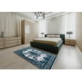 thumbnail image 4 of Ahgly Company Indoor Round Mid-Century Modern Blue Gray Oriental Area Rugs, 5' Round, 4 of 6