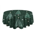 thumbnail image 5 of Dark Green Christmas Tree Pattern Round Tablecloth 60"x60",Wrinkle Wipeable Table Cloth for Kitchen Dining Room Picnic Patio Party, 5 of 6