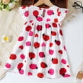 thumbnail image 4 of Gubotare Toddler Dresses Birthday Toddler Baby Girls' Dresses Kid Little Girls Summer Outfit Casual Cartoon Round Neck A-Line Beach Dresses 18 24 Months (Red,18-24 Months), 4 of 8